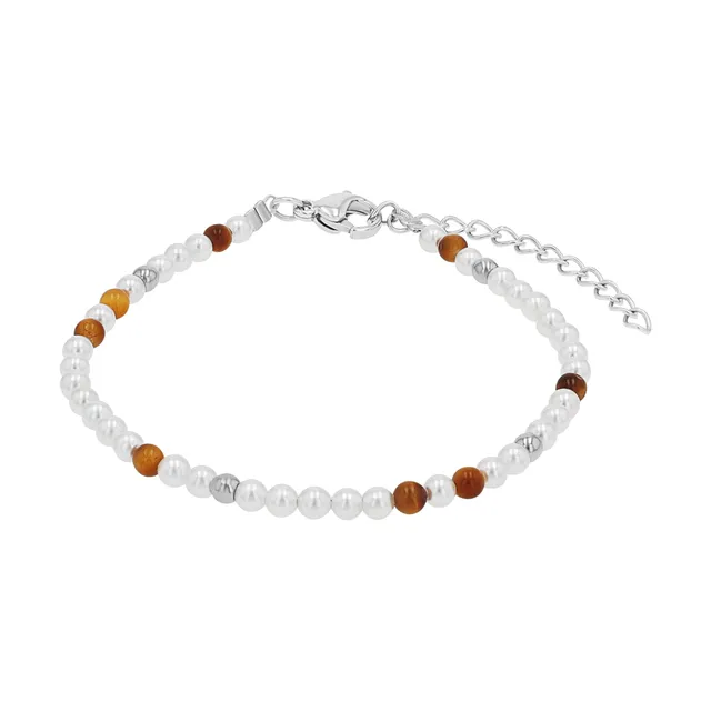 amor-armband-edelstahl-braun-kugel-anh-nger image 1