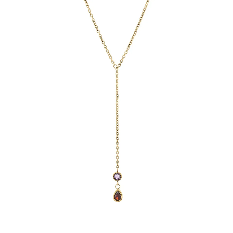 amor-2034295-kette-edelstahl-zirkonia-gold-45-5-cm-damen image 1