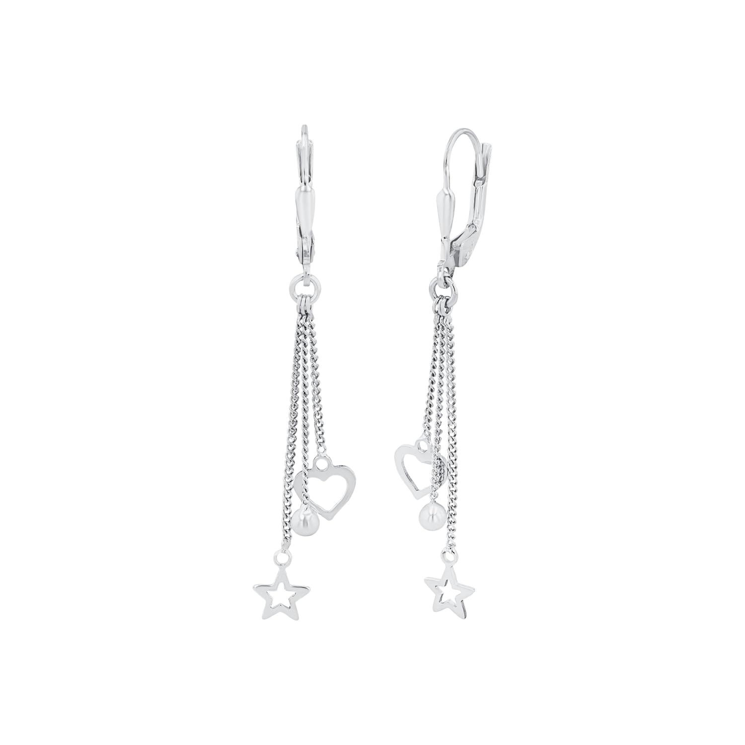 amor-ohrh-nger-herz-stern-kugel-silber-50-mm-damen image 1