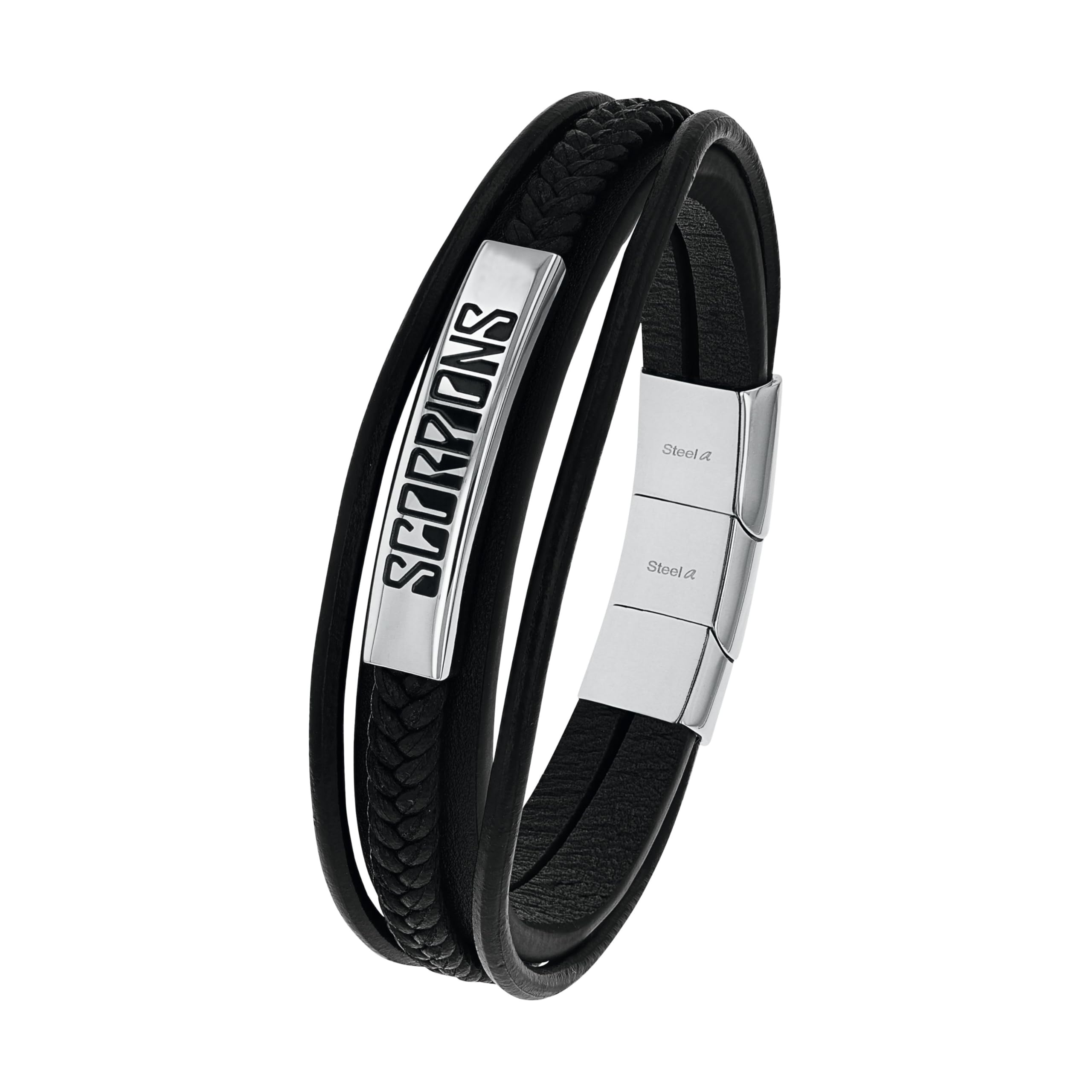 amor-scorpions-armband-2040520-leder-silber-19-5-1-5-cm image 1