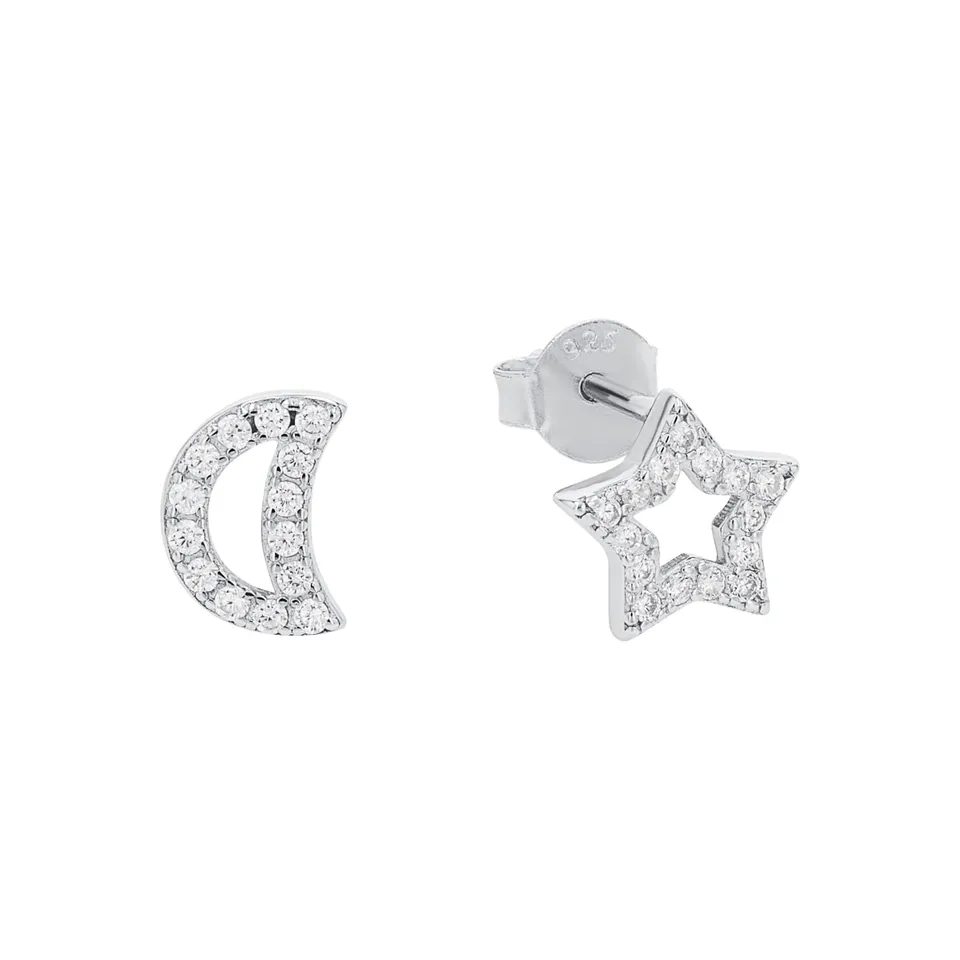 amor-ohrschmuck-ohrstecker-mond-sterne-925-silber image 1