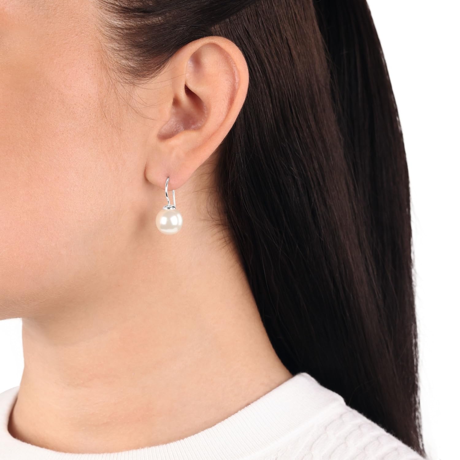 amor-ohrschmuck-ohrh-nger-perlen-gr-n-silber-25-mm image 2