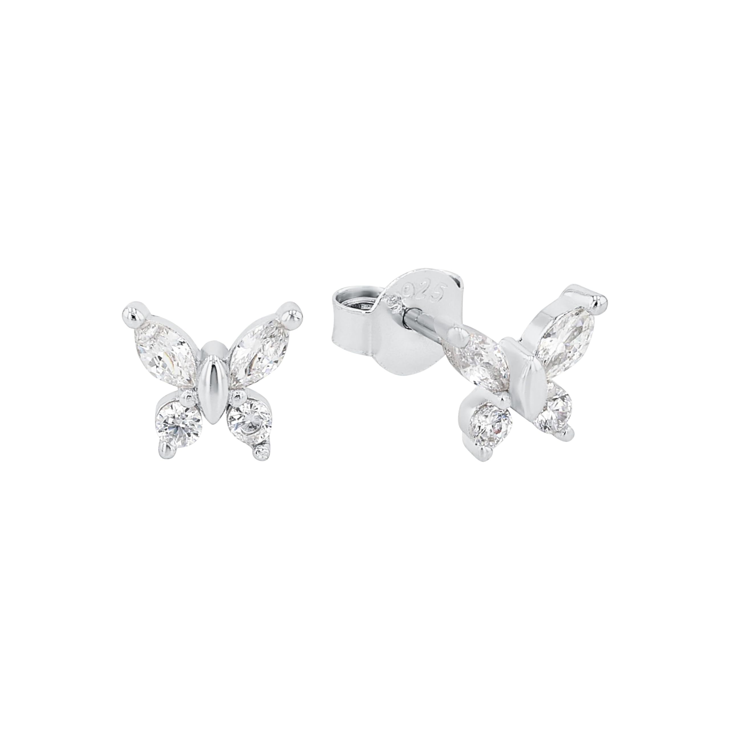 amor-ohrstecker-silber-925-wei-er-schmetterling-zirkonia image 1