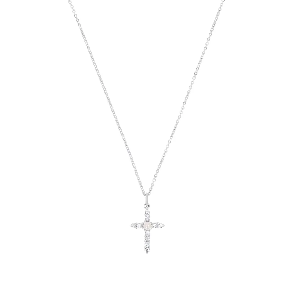 amor-halsschmuck-kette-2100162-kreuz-silber-45-cm-wachsperle image 1