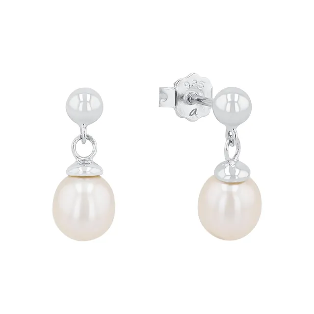 amor-ohrschmuck-9962945-ohrh-nger-perle-1-5-cm-silber image 1