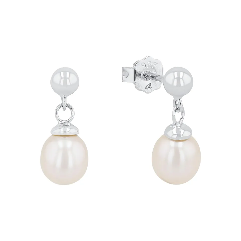 amor-ohrschmuck-9962945-ohrh-nger-perle-1-5-cm-silber image 1