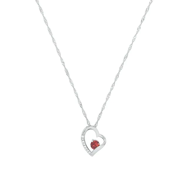 amor-halsschmuck-halskette-925-silber-rot-schmuckstein-damen image 1