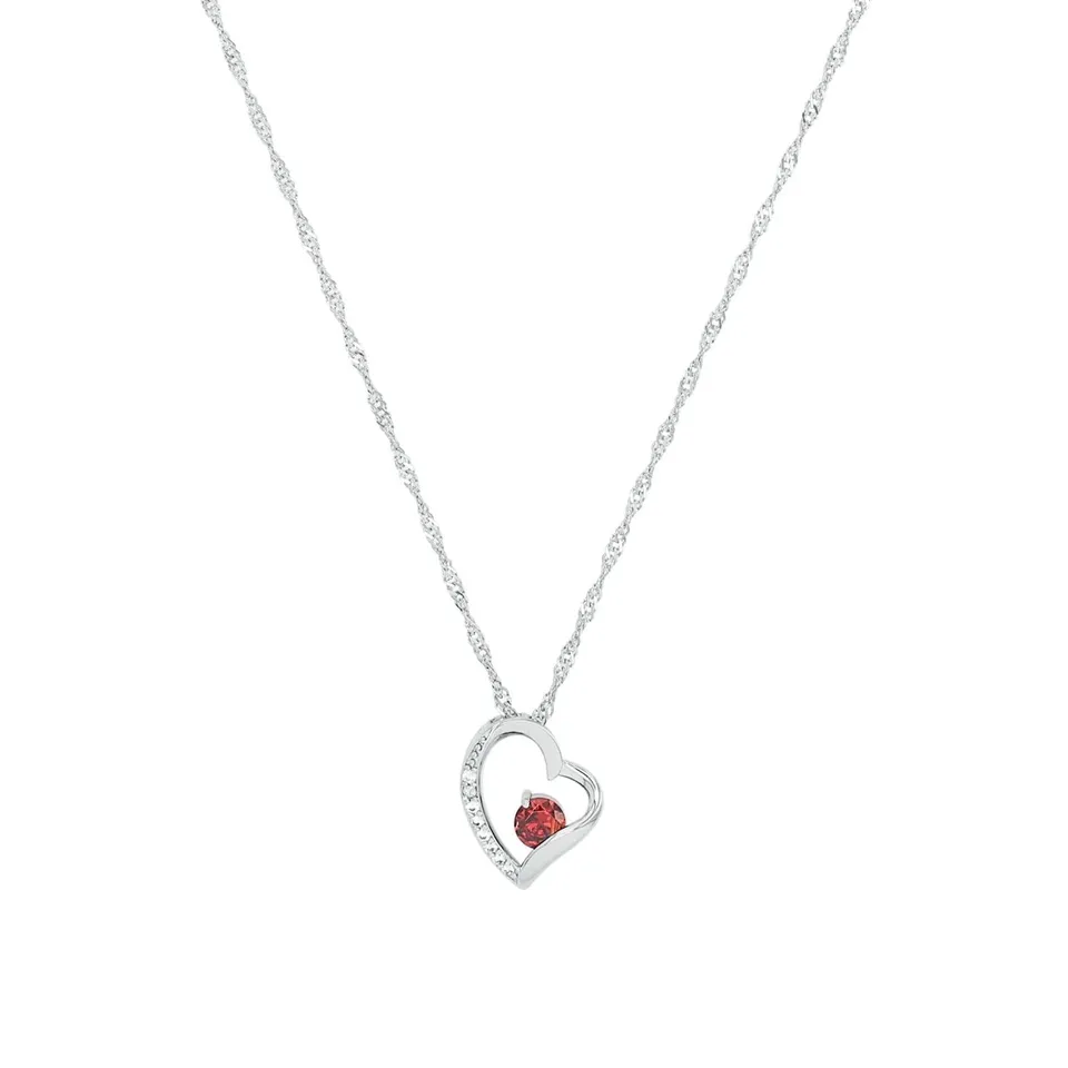 amor-halsschmuck-halskette-925-silber-rot-schmuckstein-damen image 1