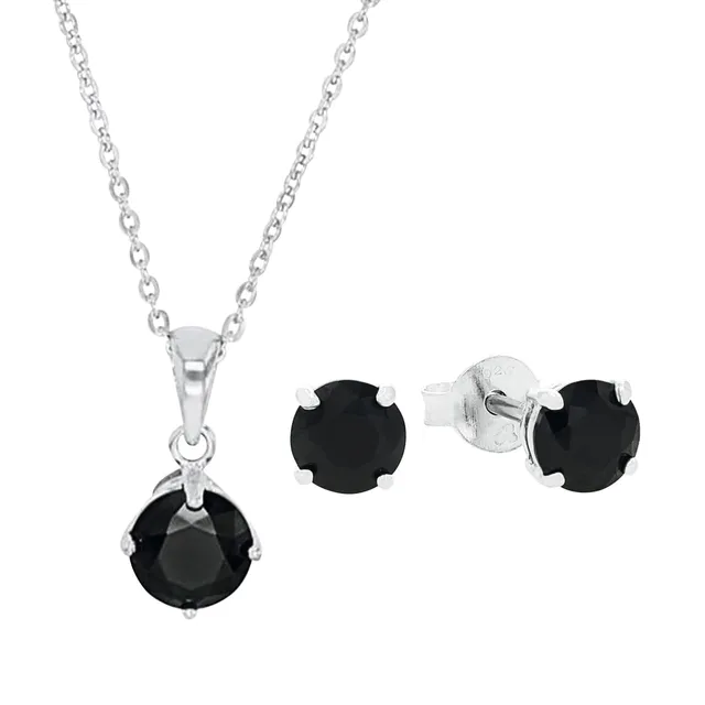 amor-sets-schmuckset-925-silber-schwarz-42-cm-zirkonia image 1