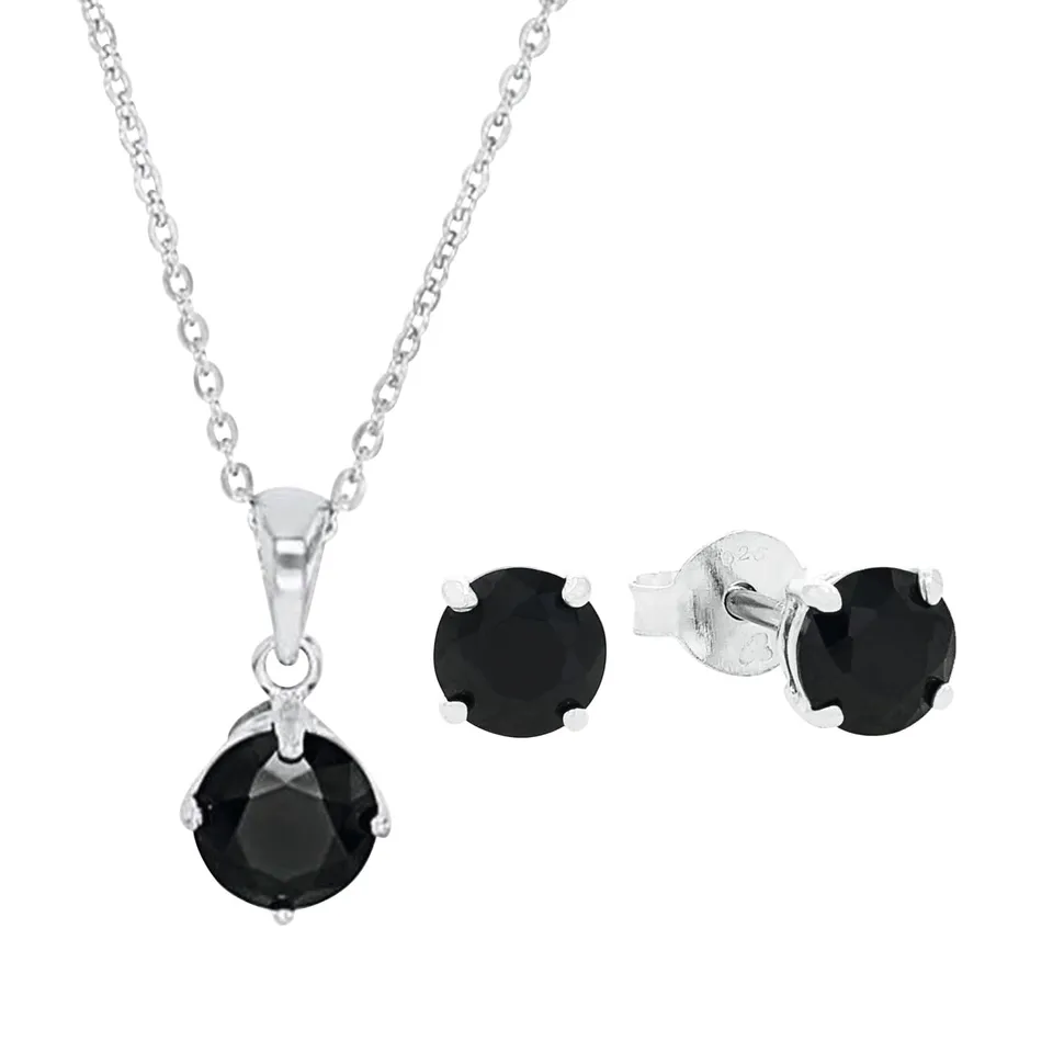 amor-sets-schmuckset-925-silber-schwarz-42-cm-zirkonia image 1