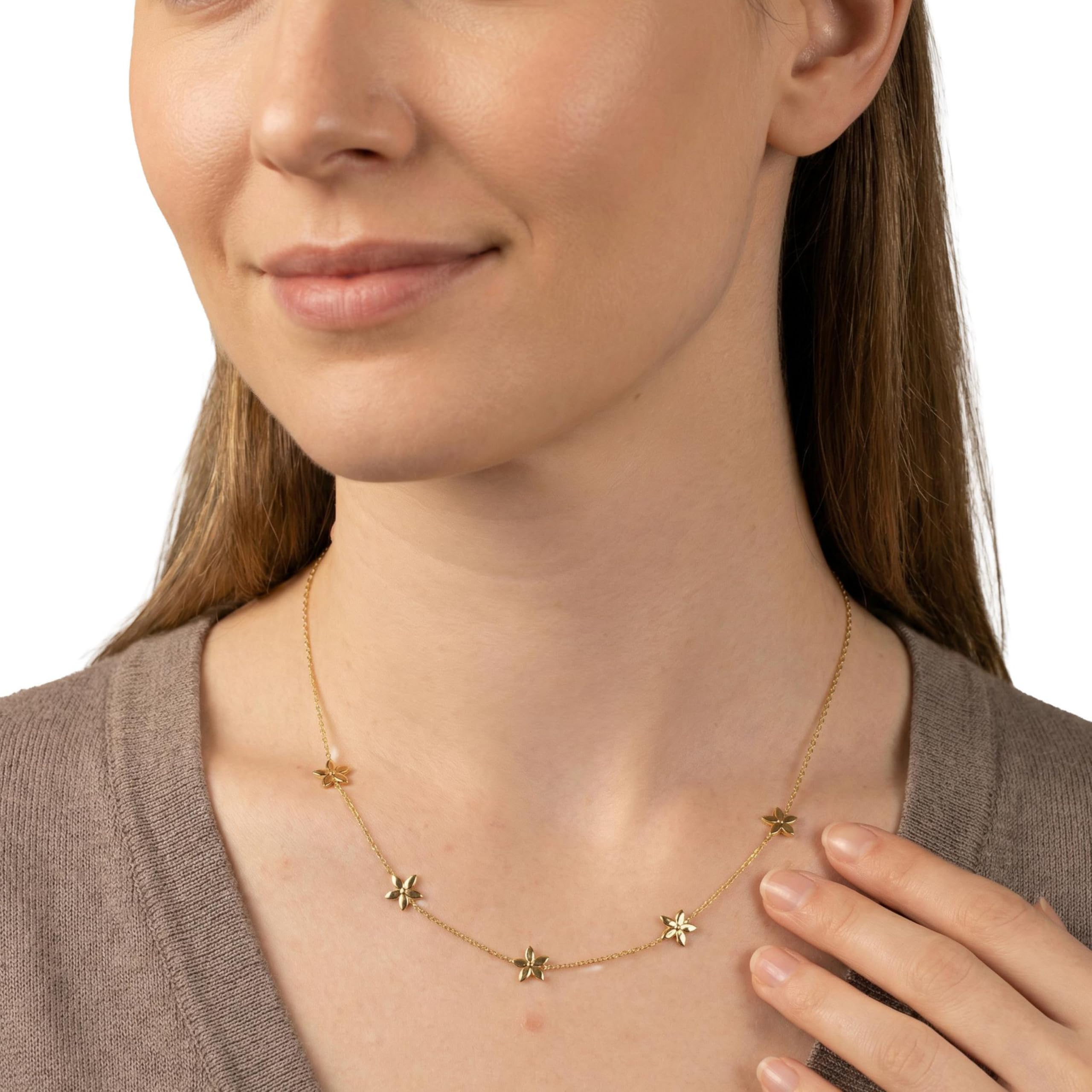 amor-amr-n0029-damen-halskette-925-silber-blumen-vergoldet image 2