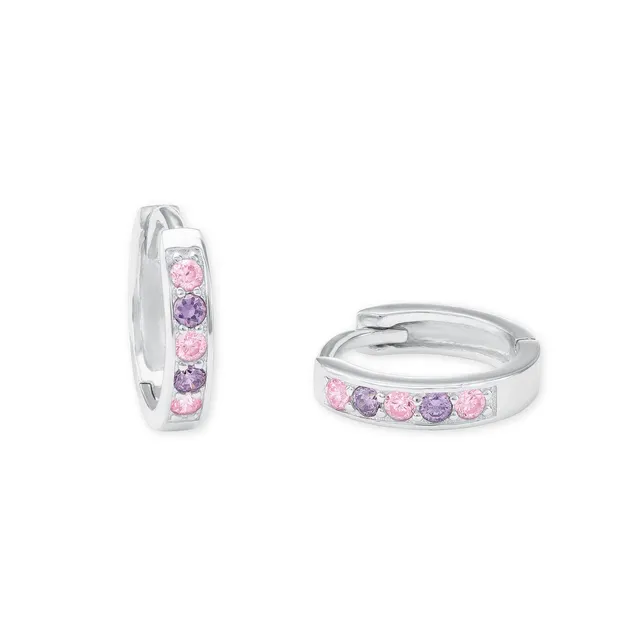 amor-ohrschmuck-creolen-925-silber-lila-rosa-amr-eg0007 image 1