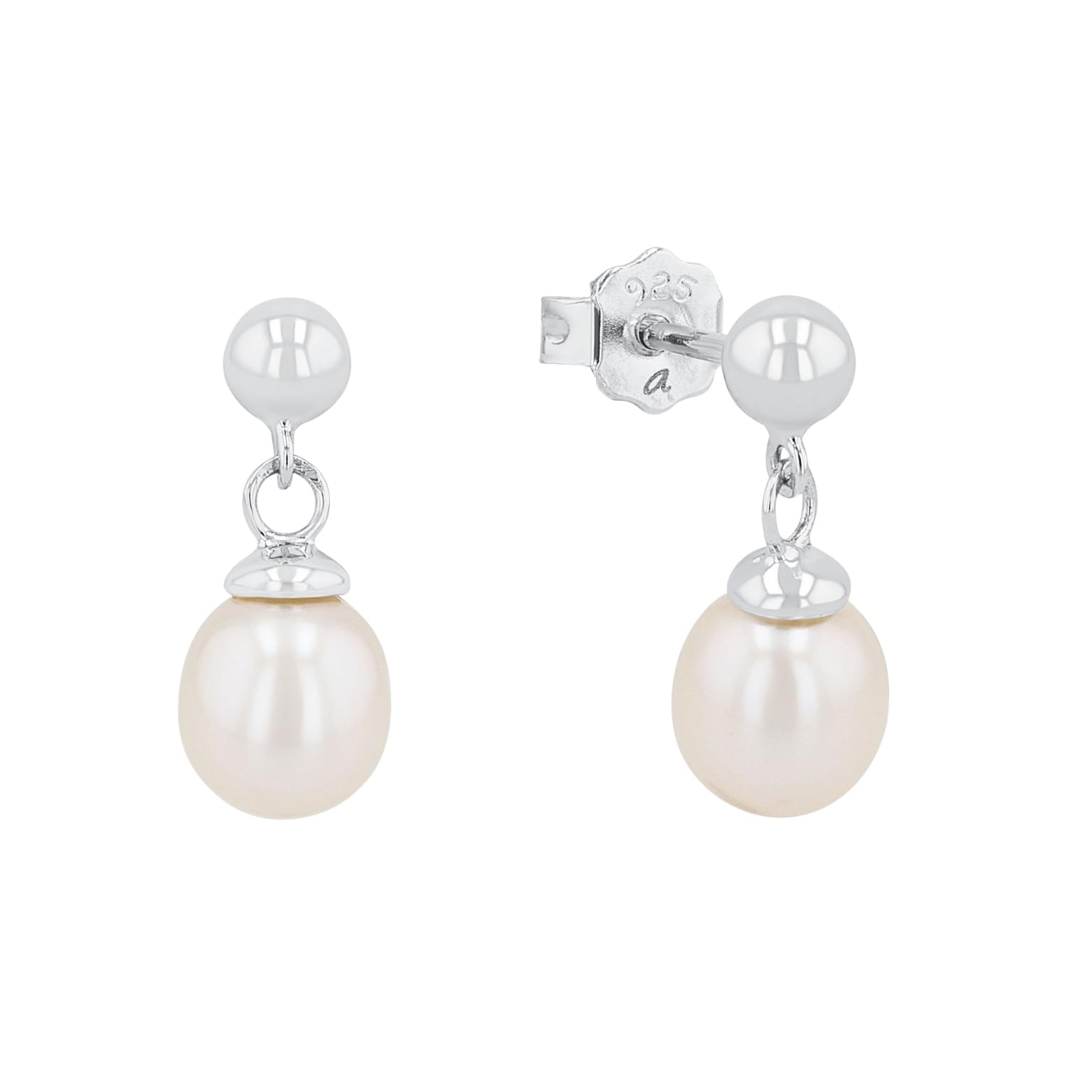 amor-ohrschmuck-9962945-ohrh-nger-perle-1-5-cm-silber image 1