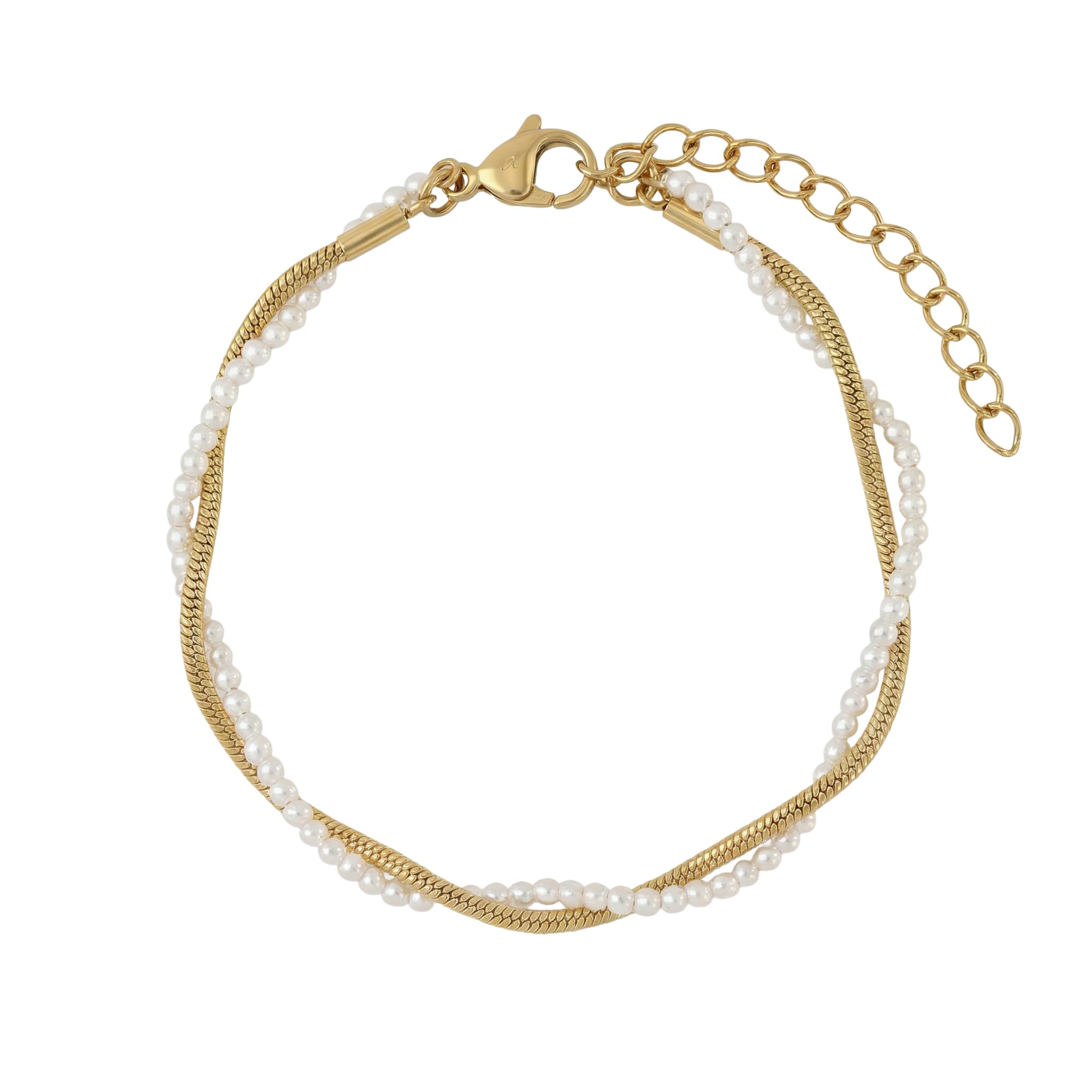 amor-amr-b0015-armband-edelstahl-gold-perlen image 1