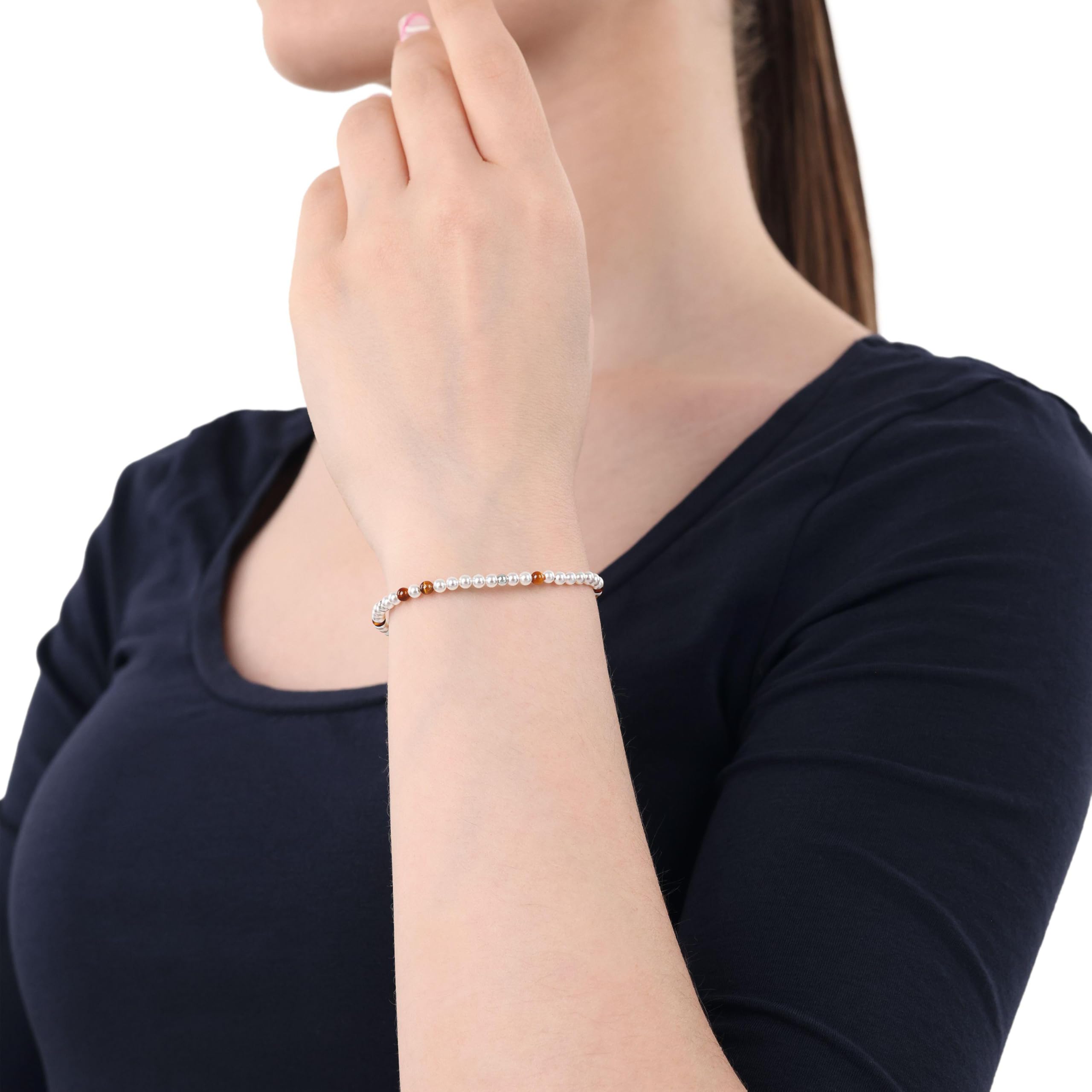 amor-armband-edelstahl-braun-kugel-anh-nger image 2