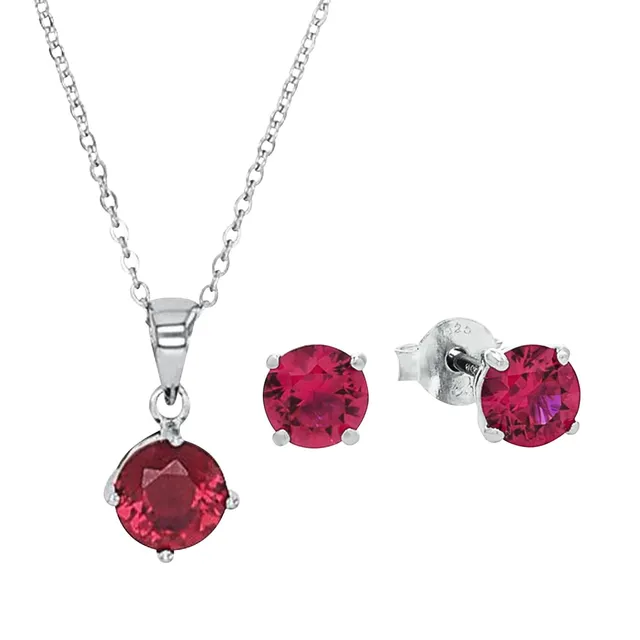 amor-sets-schmuckset-925-silber-beerenfarben-42-cm-zirkonia image 1