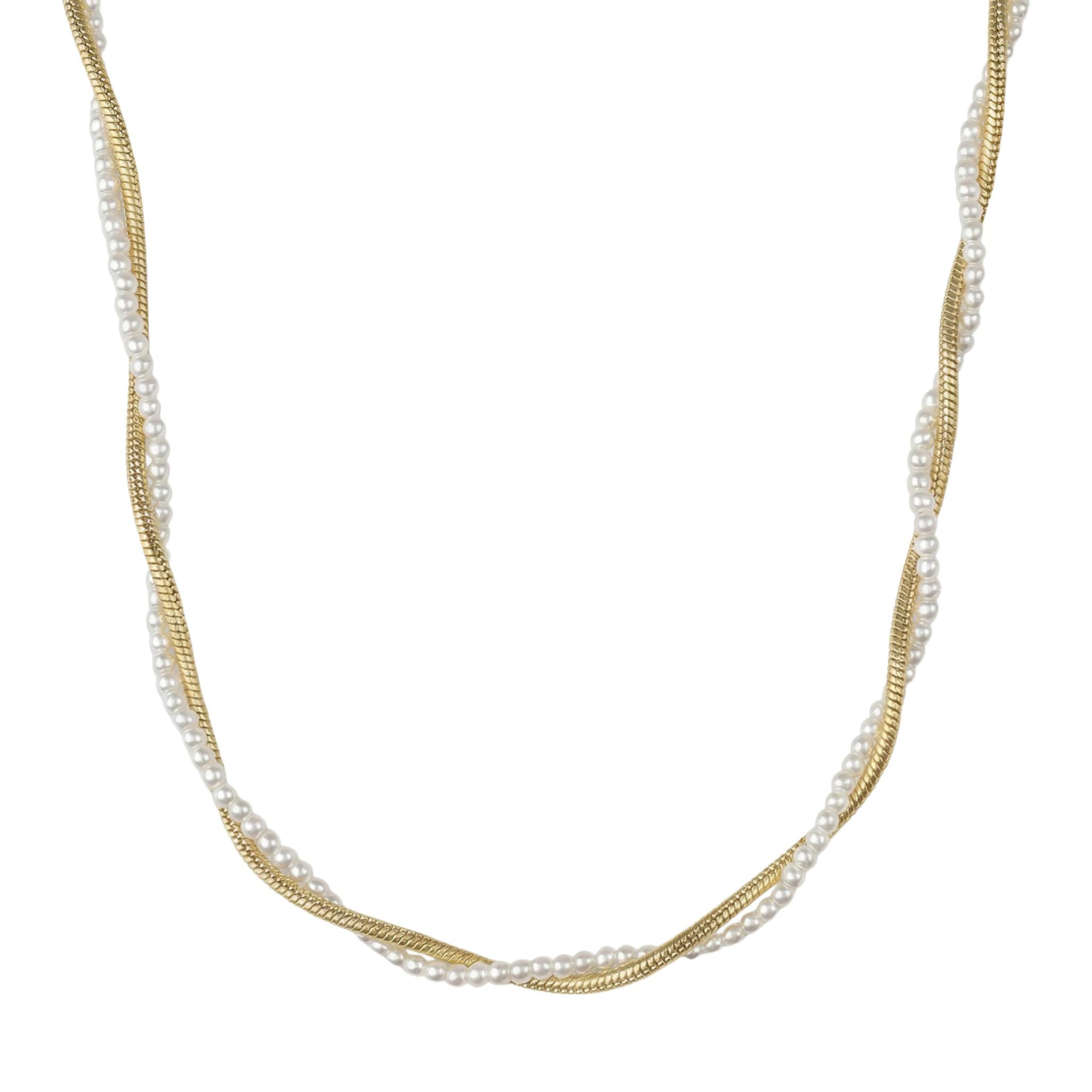 amor-amr-n0032-halskette-edelstahl-gold-perlen image 1