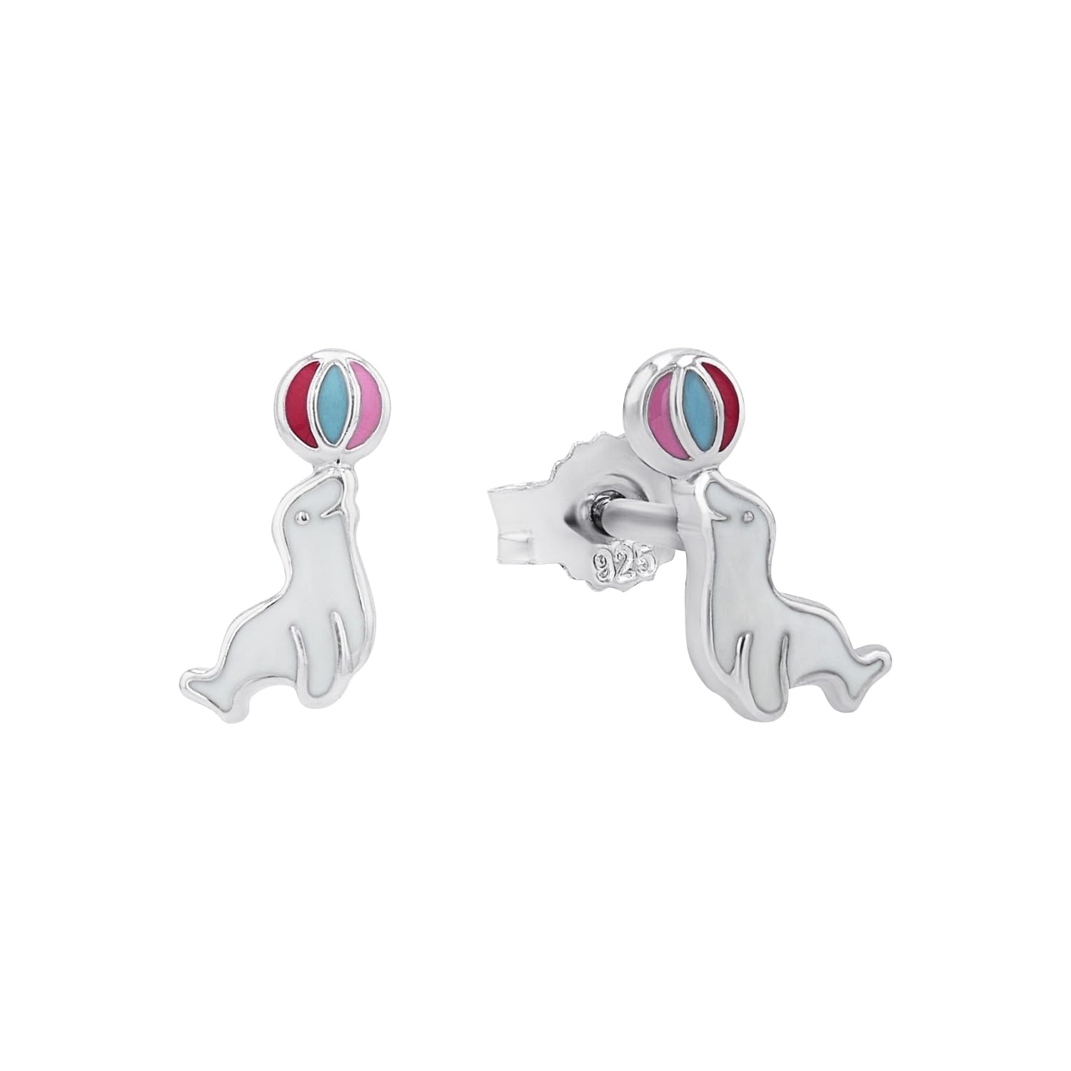 amor-2027036-ohrstecker-925-silber-rosa-robbe-1-cm-kinder image 1