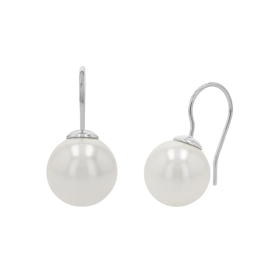 amor-ohrschmuck-ohrh-nger-perlen-gr-n-silber-25-mm image 1