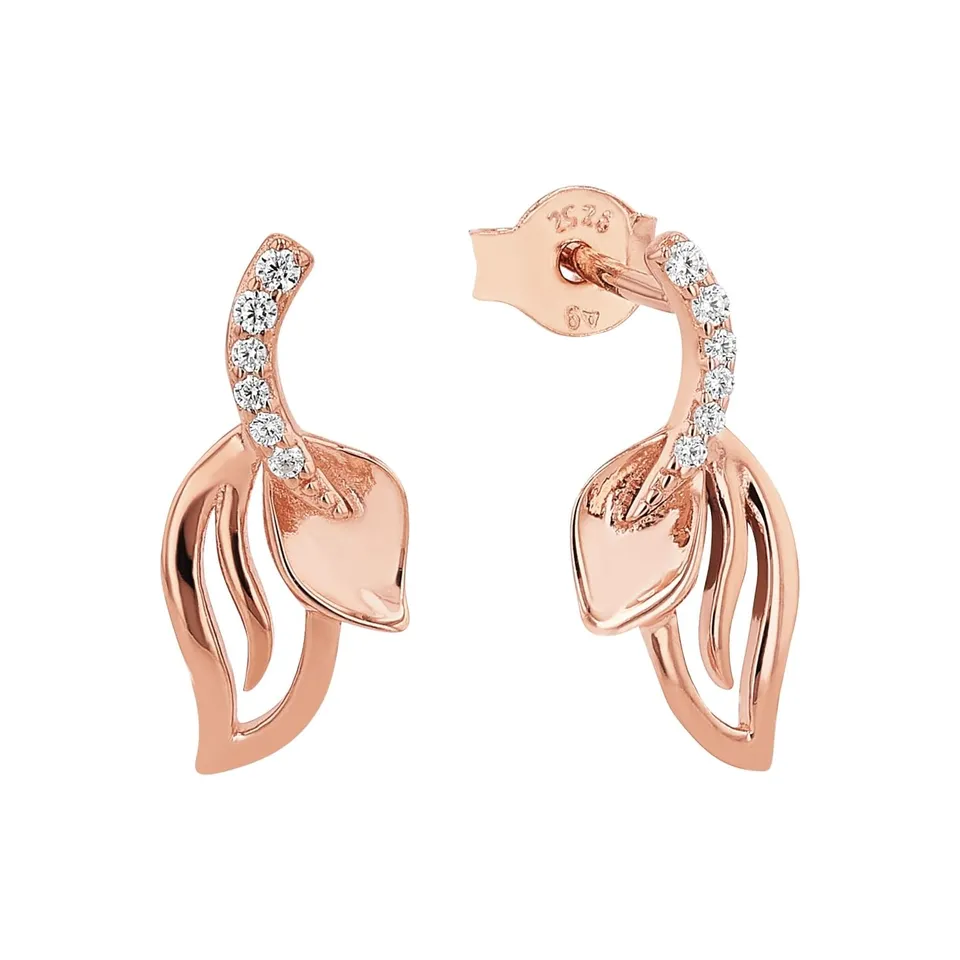 amor-ohrschmuck-2022390-ohrstecker-ros-blatt-zirkonia image 1