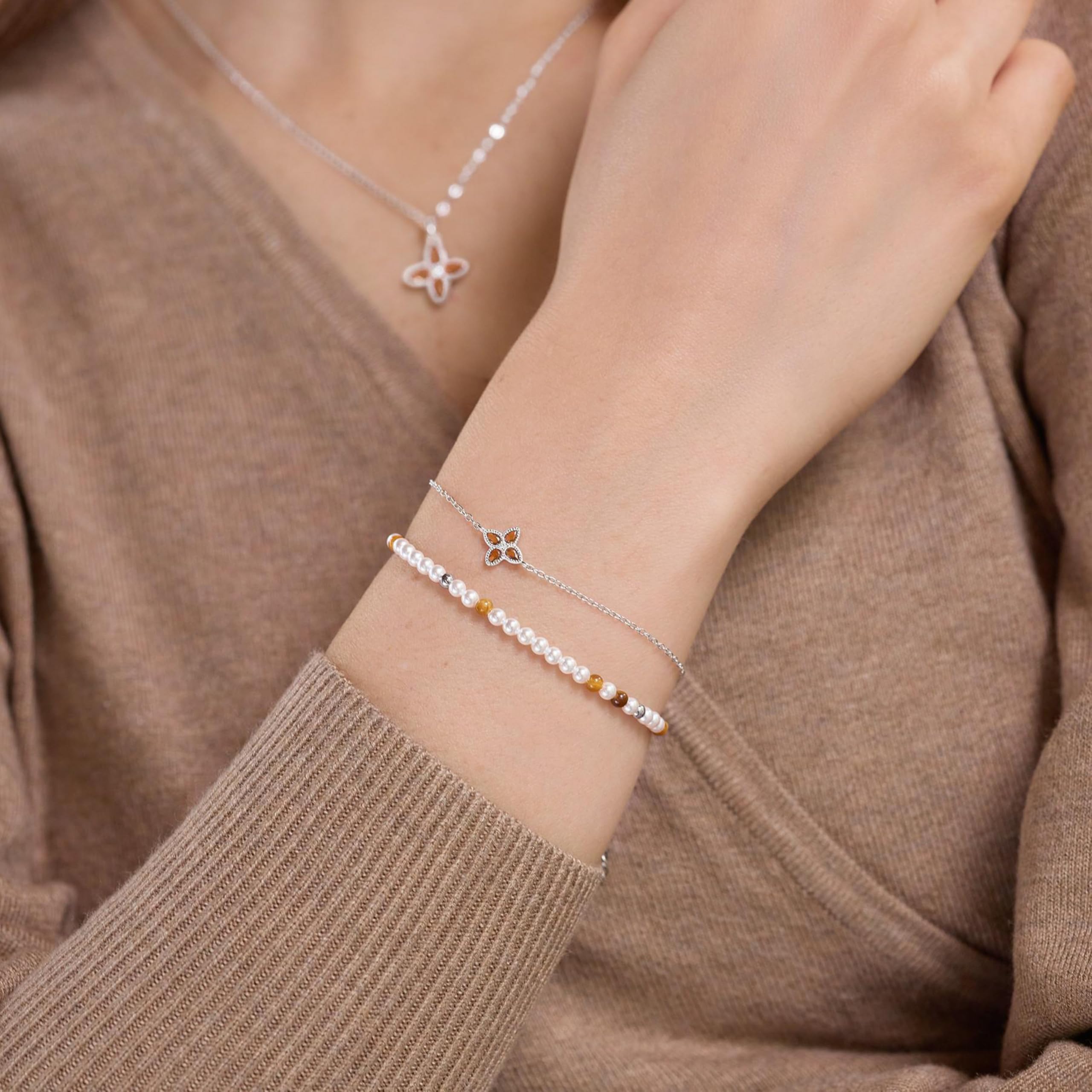 amor-armband-edelstahl-braun-kugel-anh-nger image 3