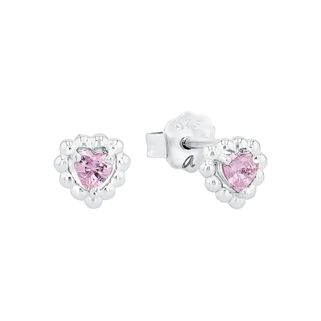 amor-2021294-herz-ohrstecker-rosa-925-silber-m-dchen image 1