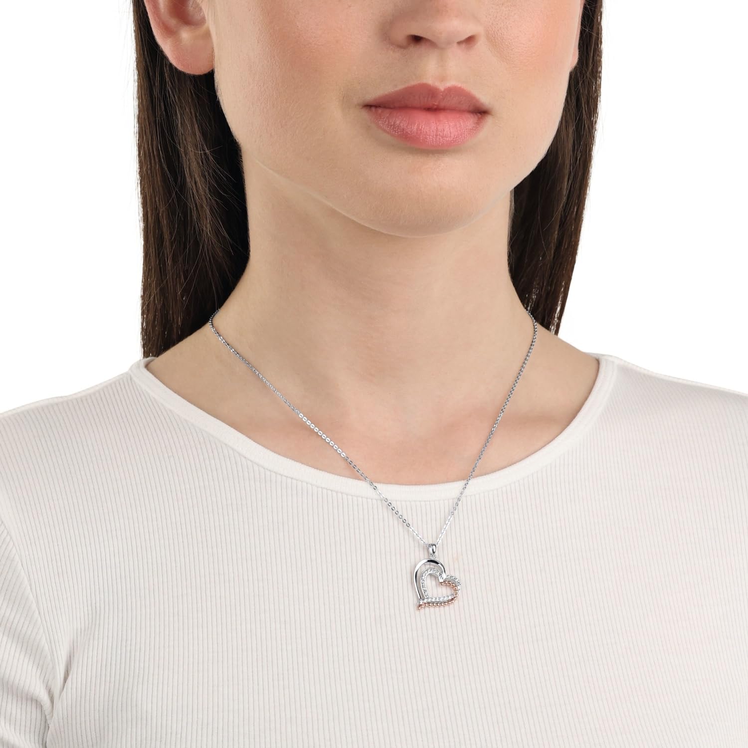 amor-2022049-herz-kette-bicolor-925-silber-45-cm image 2