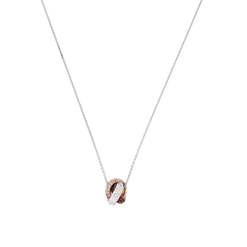 amor-halsschmuck-kette-925-silber-kristall-45-cm-bicolor image 1