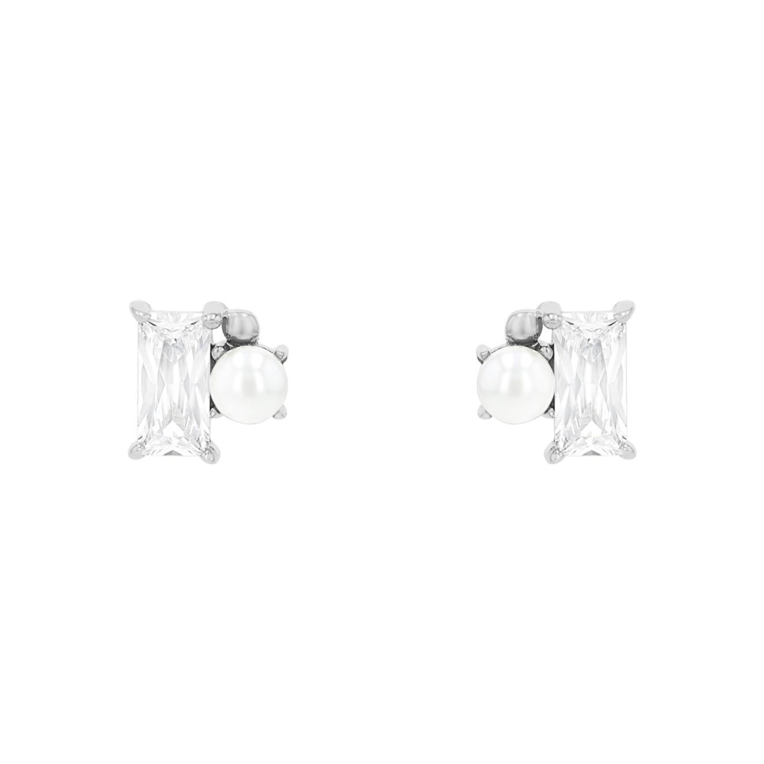 amor-baguette-ohrstecker-damen-silber-perle-zirkonia image 4