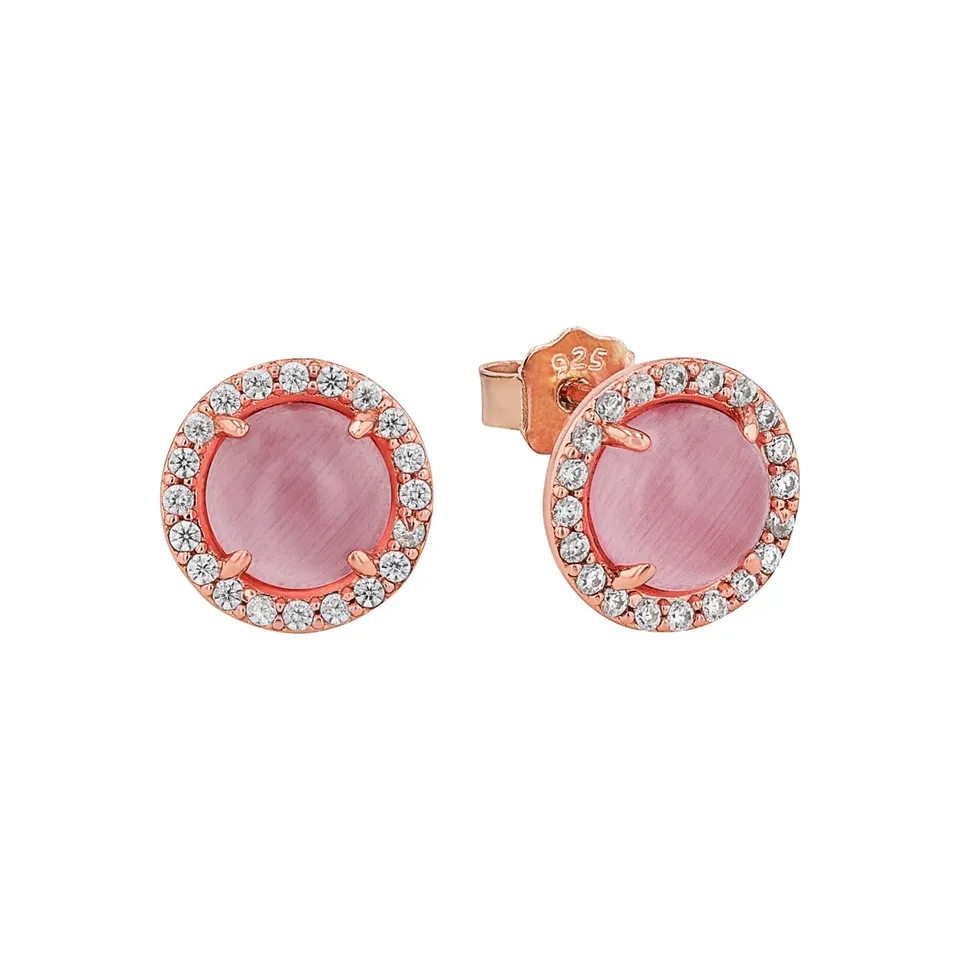 amor-ohrschmuck-ohrstecker-925-silber-rosa-zirkonia-damen image 1