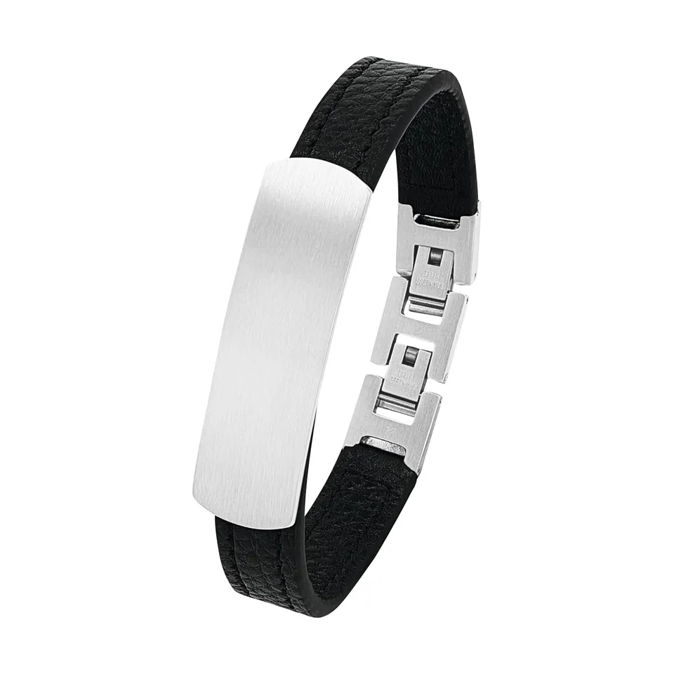 amor-armschmuck-identarmband-leder-edelstahl-21-cm-herren image 1