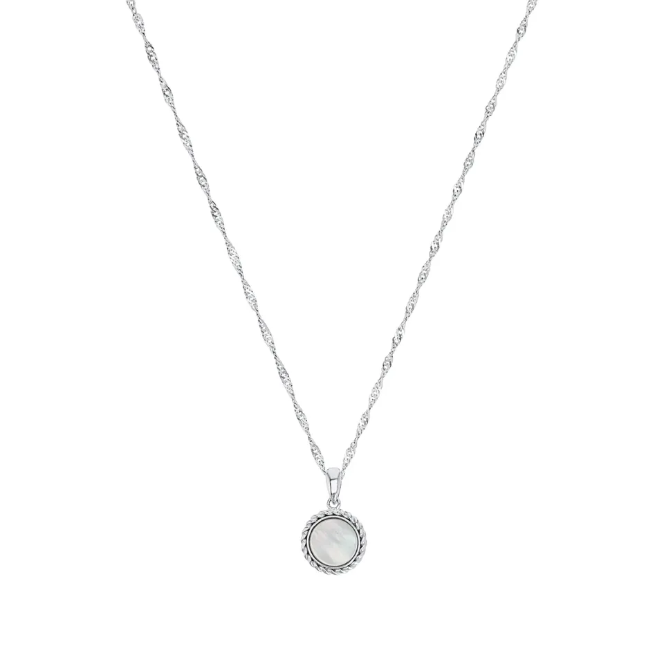 amor-perlmutt-kette-925-silber-42-3-cm-damen-set image 1