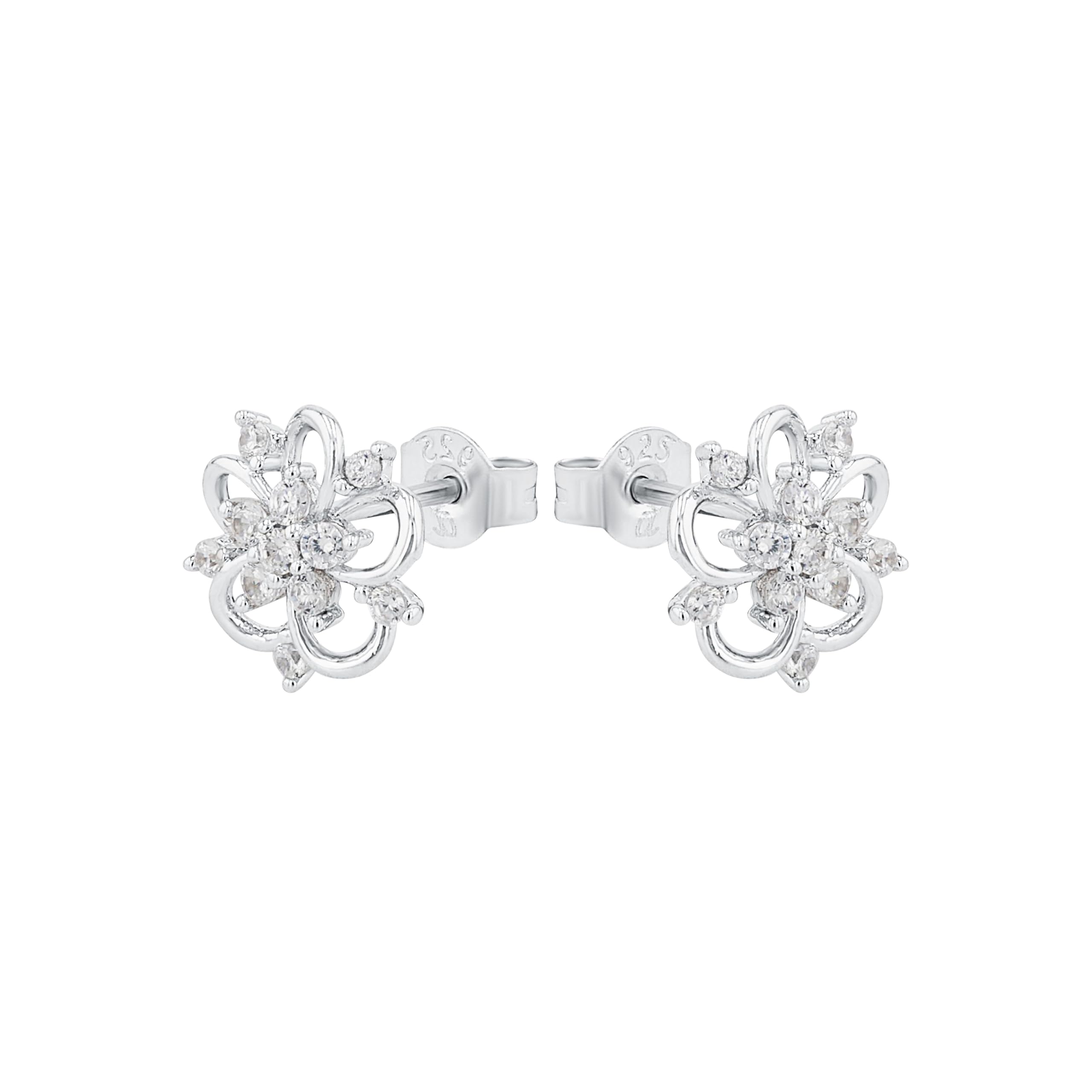 amor-blume-ohrstecker-925-silber-damen-mit-zirkonia image 4