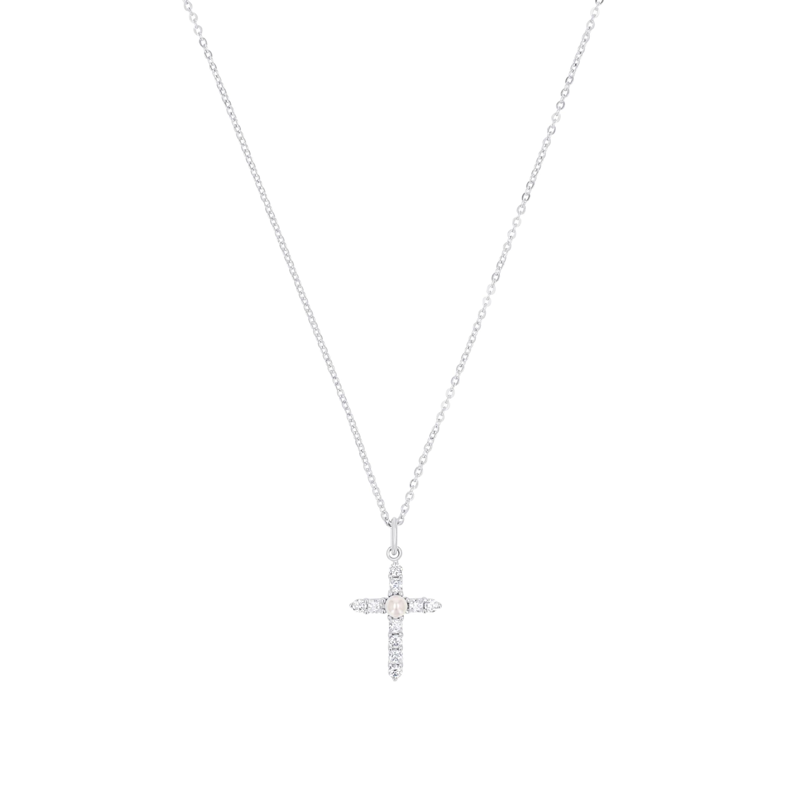 amor-halsschmuck-kette-2100162-kreuz-silber-45-cm-wachsperle image 1