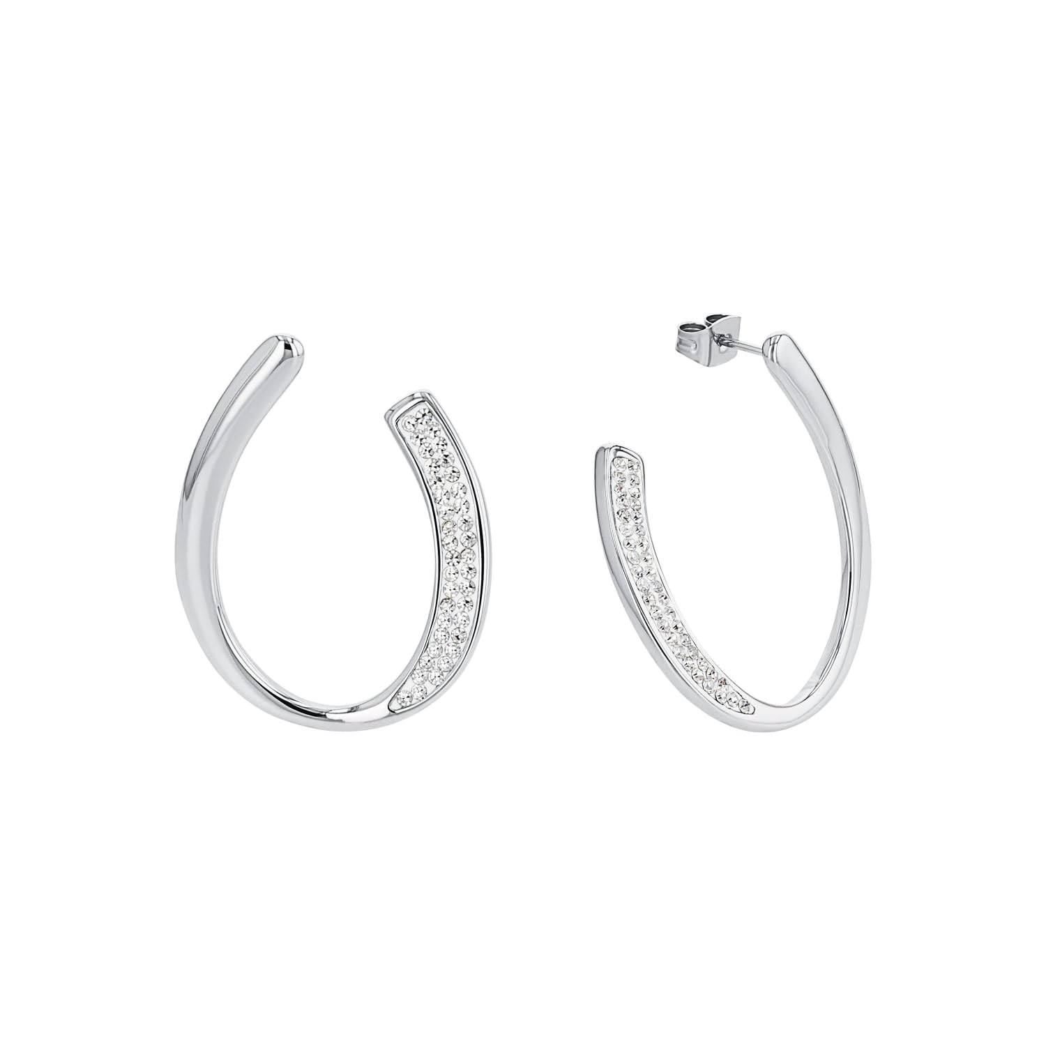 amor-ohrschmuck-creolen-edelstahl-3-1-cm-silber-zirkonia image 1
