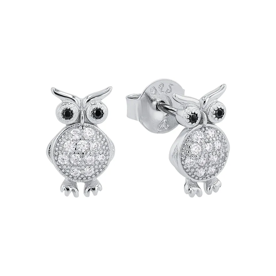amor-ohrstecker-eule-silber-zirkonia-ohrringe-12-mm image 1