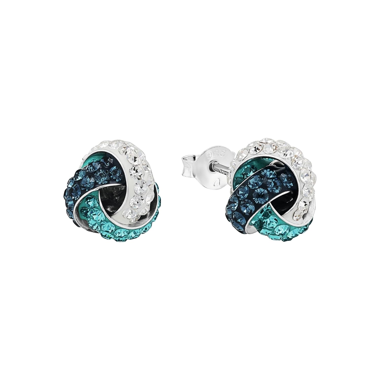 amor-ohrschmuck-knoten-ohrstecker-925-silber-blue-zircon image 1