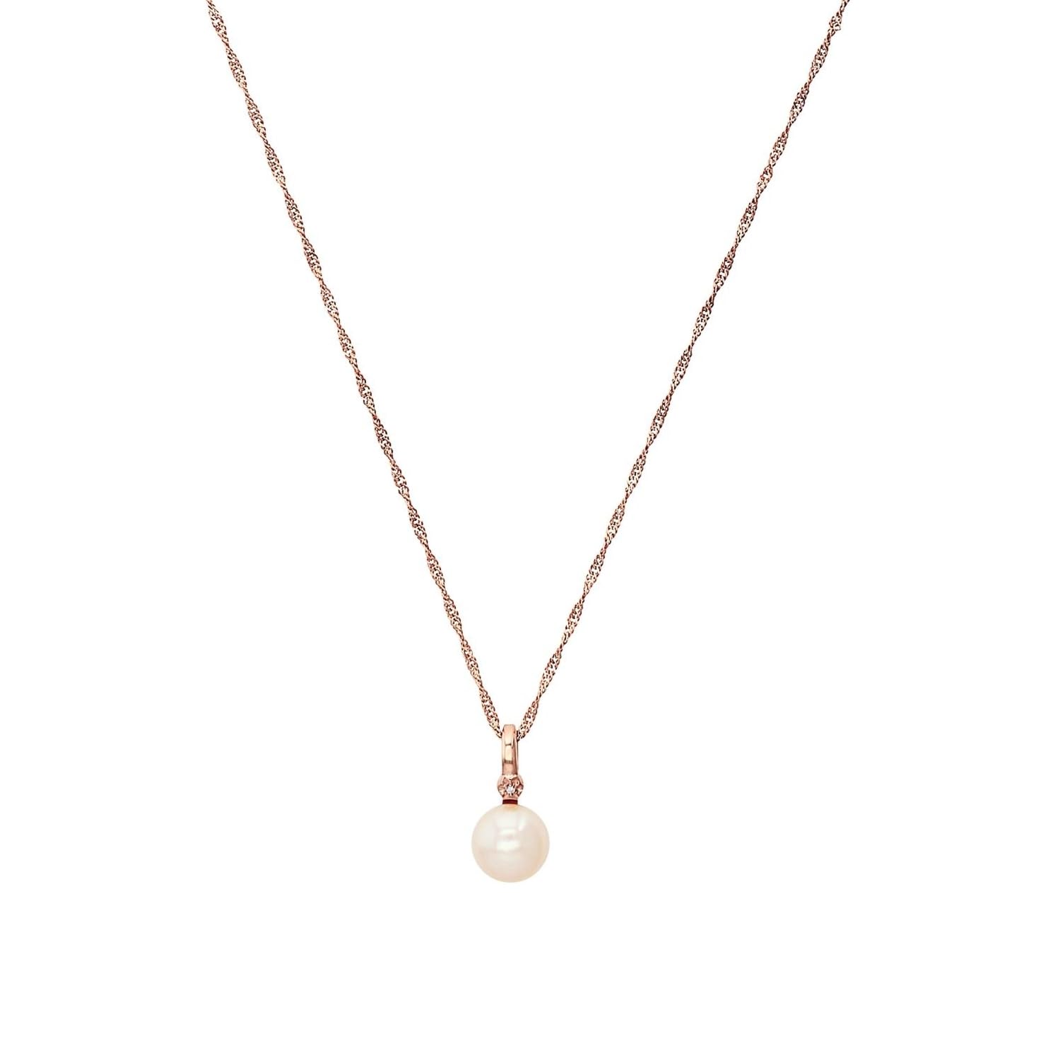 amor-2022075-kette-silber-45cm-perle-zirkonia-rosa-geschenkbox image 1