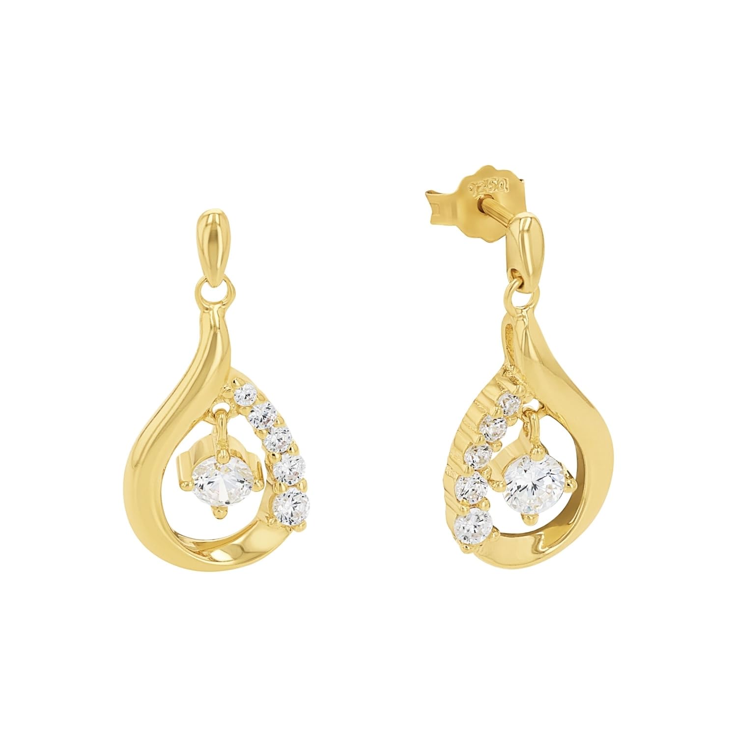 amor-ohrschmuck-ohrh-nger-9616879-tropfen-gold-zirkonia image 1