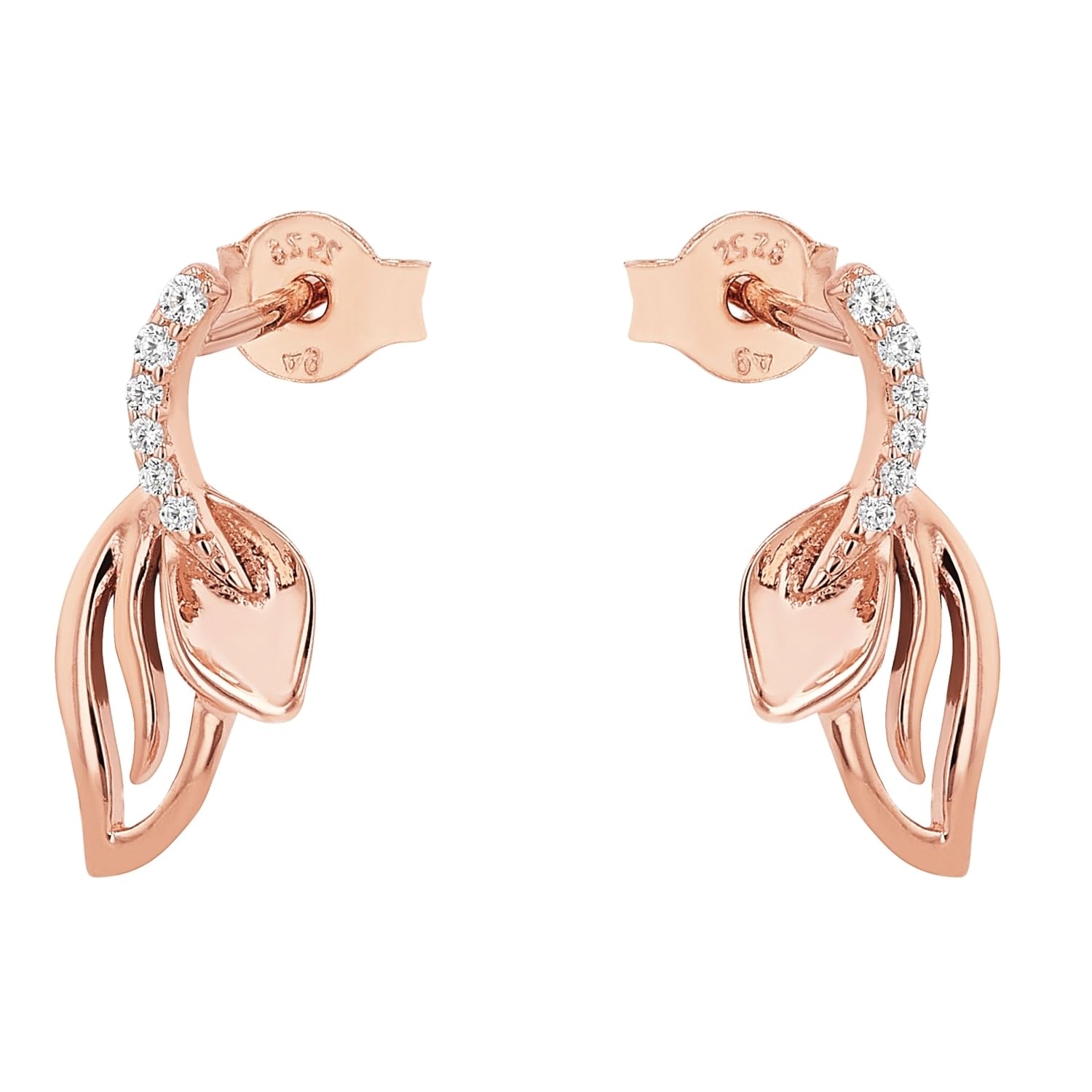 amor-ohrschmuck-2022390-ohrstecker-ros-blatt-zirkonia image 3