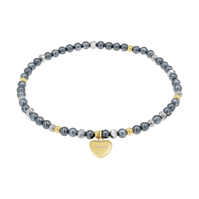 amor-armband-edelstahl-herz-h-matit-perlen-grau-silber-gold image 1