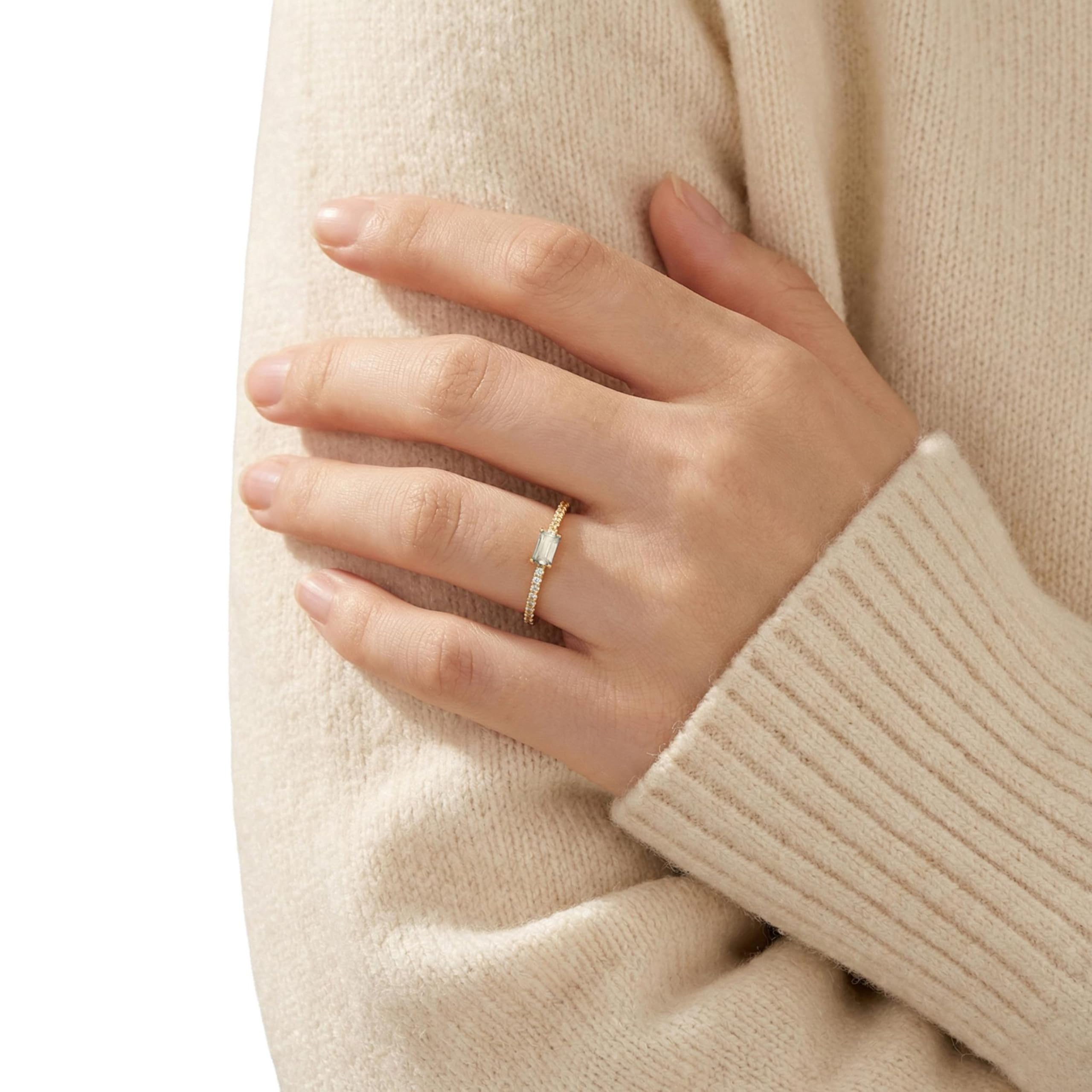 amor-ringe-baguette-ring-925-silber-gold-gr-17-zirkonia image 2